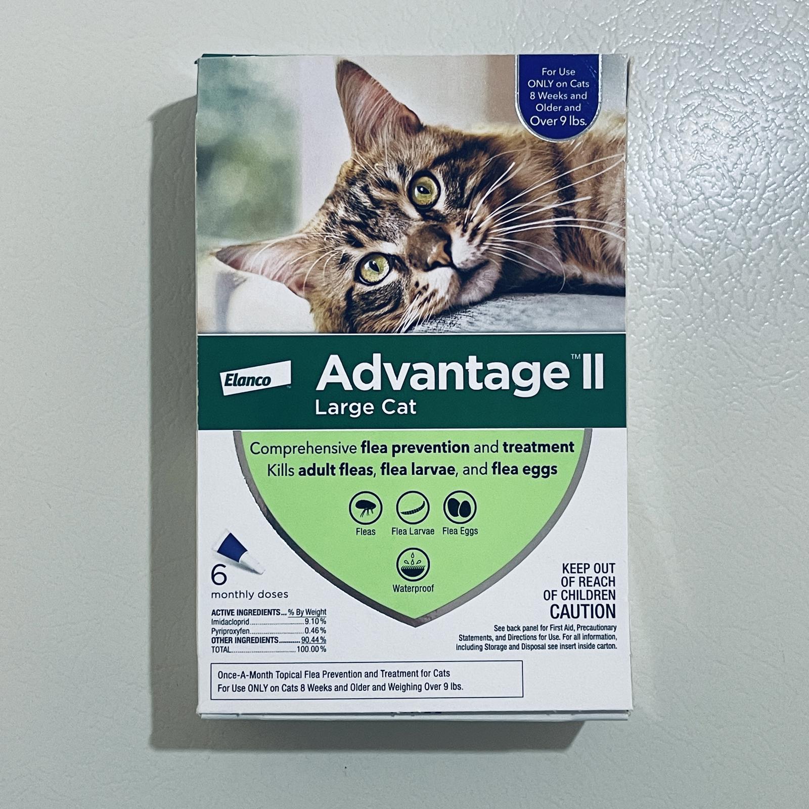 Advantage II Large Cat Flea Treatment, 6 Monthly Doses