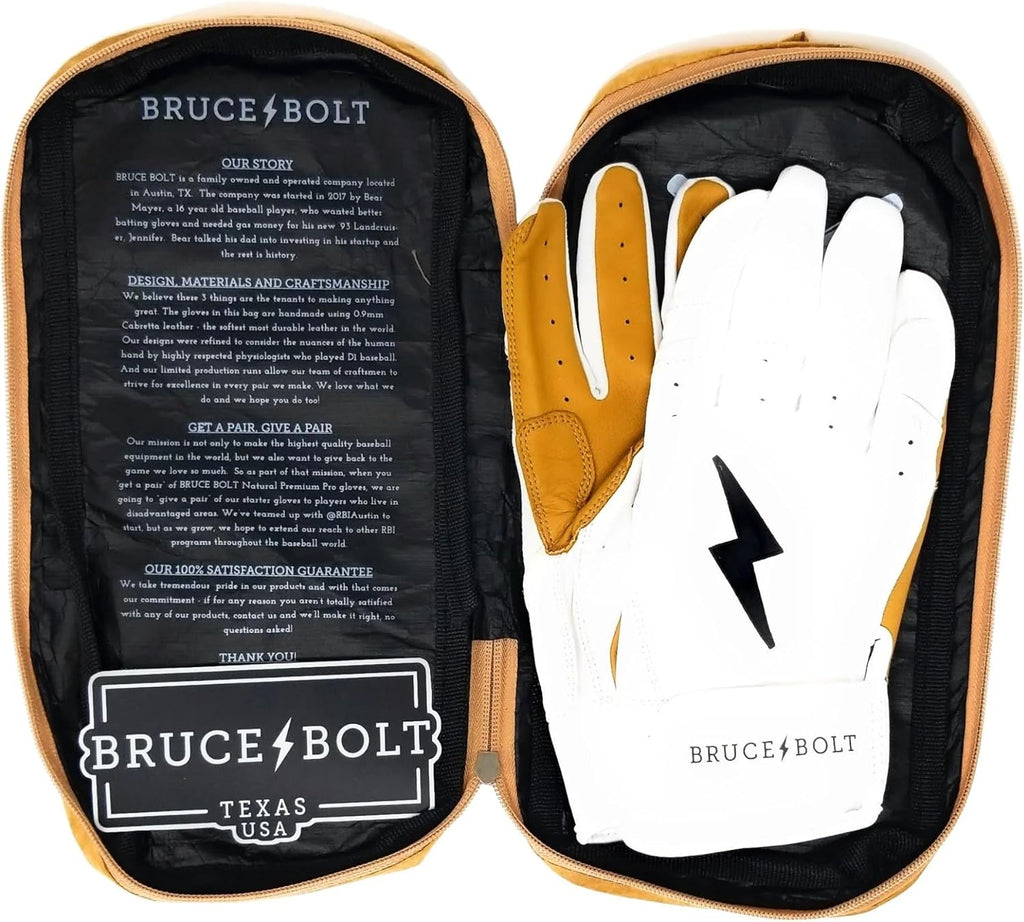 BRUCE BOLT Original Series Short Cuff Batting Gloves - Multiple Colors - Adult & Youth Sizes