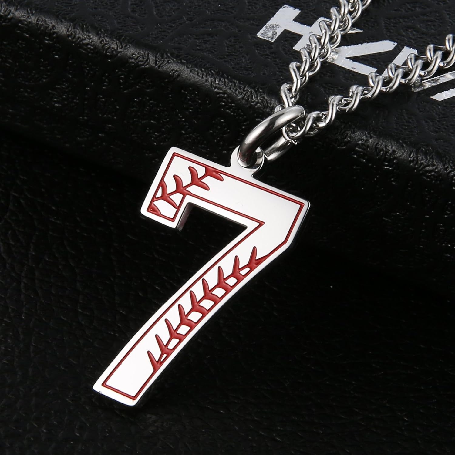 Baseball Initial Pendant Necklace Inspiration Baseball Jersey Number 0-9 Charms Stainless Steel Necklace