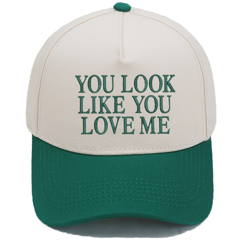 Unisex Baseball Cap with Embroidery - Color Block Adjustable Cotton Sun Hat for Men and Women
