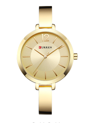 Women's Gold Bangle Watch Minimalist Dress Bracelet