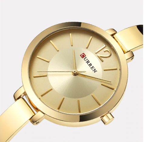 Women's Gold Bangle Watch Minimalist Dress Bracelet