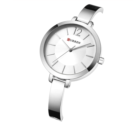 Women's Slim Bangle Silver Classic Minimalist Dress Watch