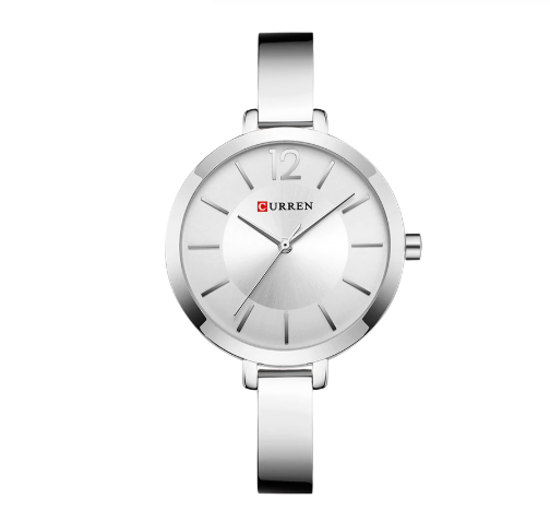Women's Slim Bangle Silver Classic Minimalist Dress Watch