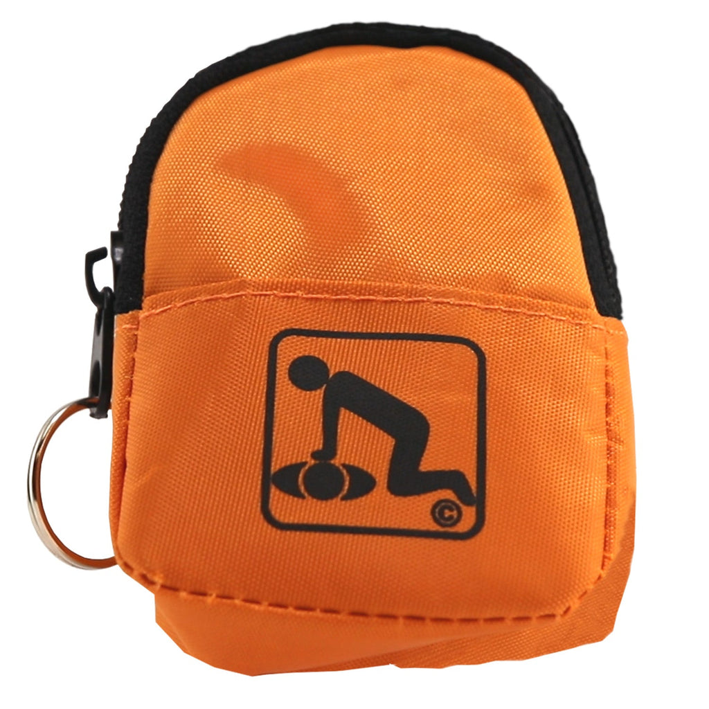 CPR Orange Beltloop Keychain Backpack with Faceshield, Gloves, and Cleansing Wipes