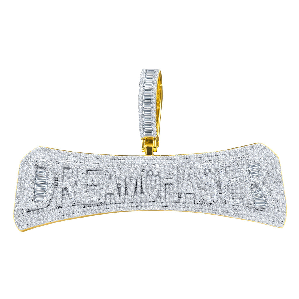 Hip Hop Iced Out Crystal Pendant Pave Baguette Charm