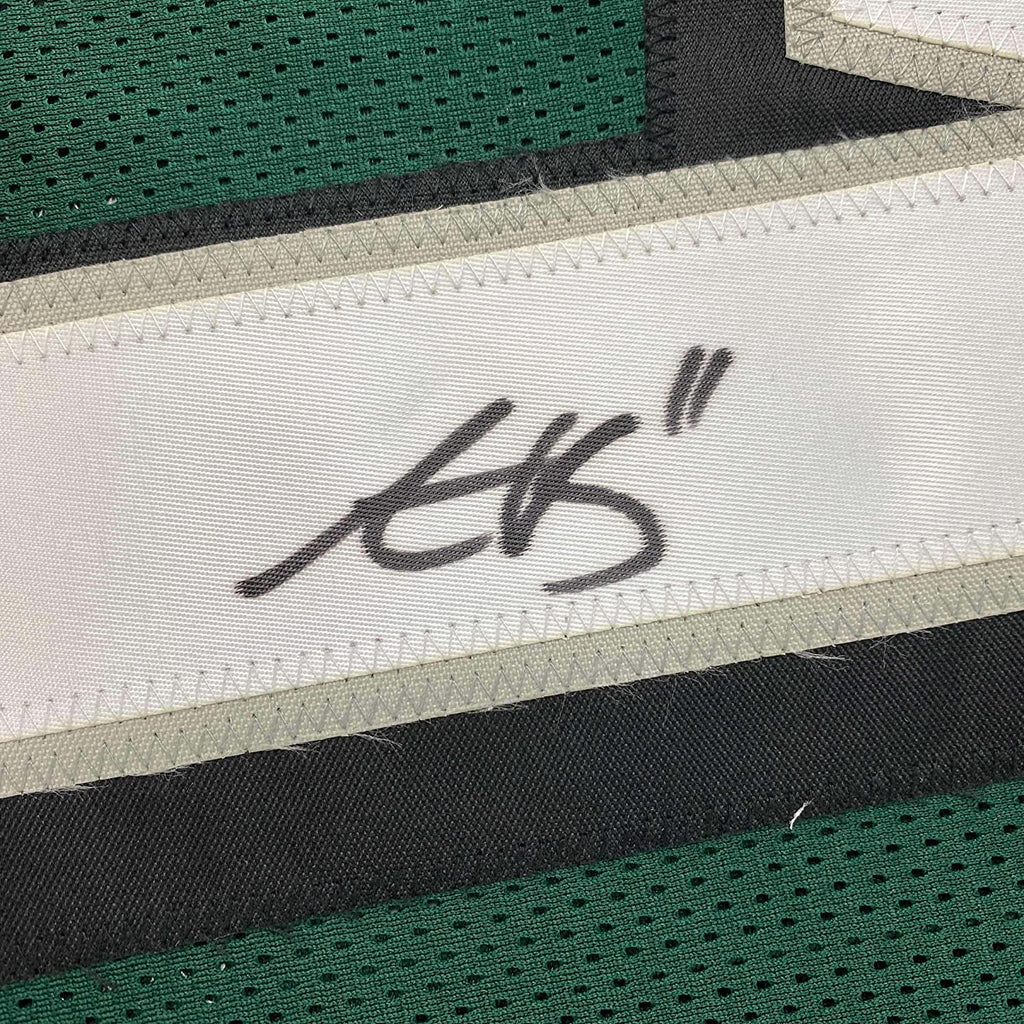 Framed Autographed/Signed AJ A.J. Brown 35x39 Philadelphia Green Football Jersey PSA/DNA COA