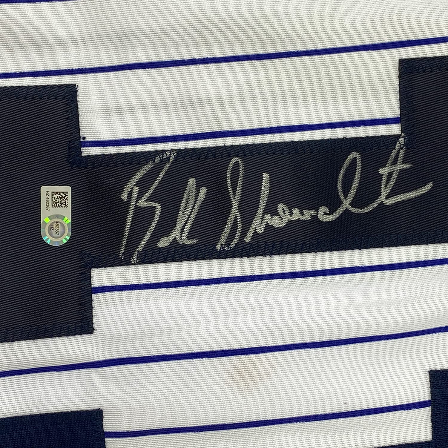 Framed Autographed/Signed Buck Showalter 35x39 New York Pinstripe Baseball Jersey MLB COA