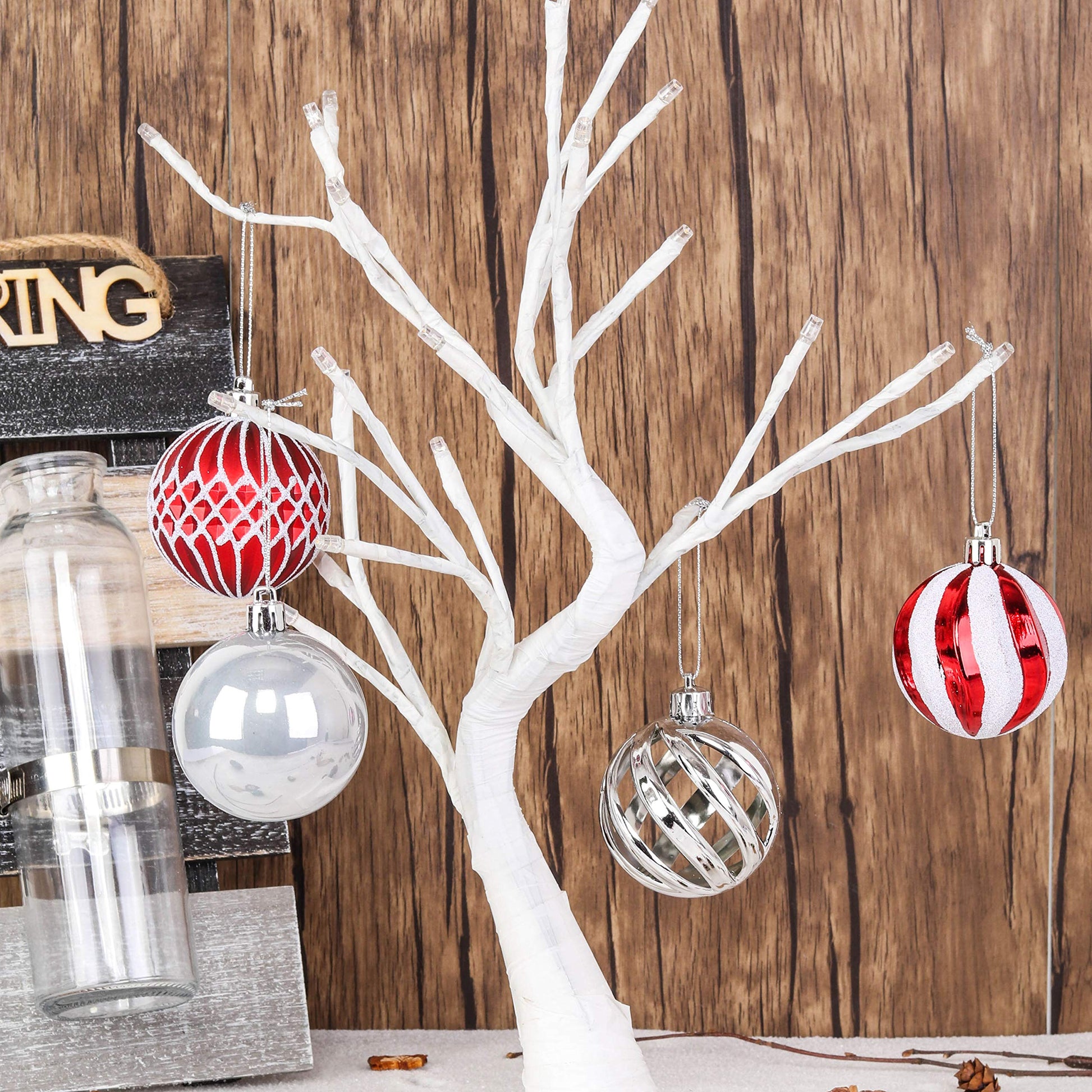 24pcs 2.36'' Christmas Tree Balls Ornaments Shatterproof Colorful Glittering