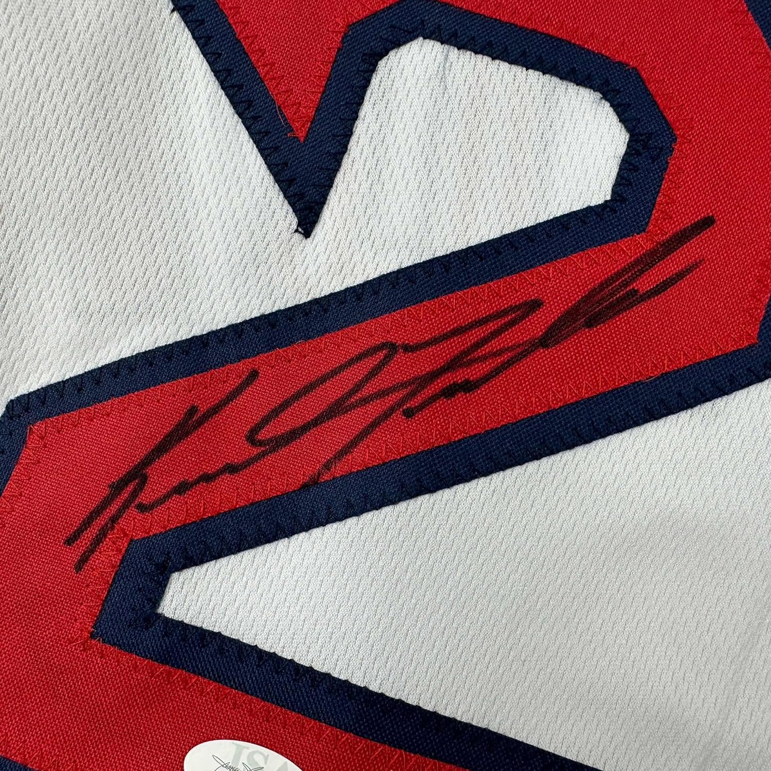 Framed Autographed/Signed Keith Foulke 35x39 Boston White Baseball Jersey JSA COA