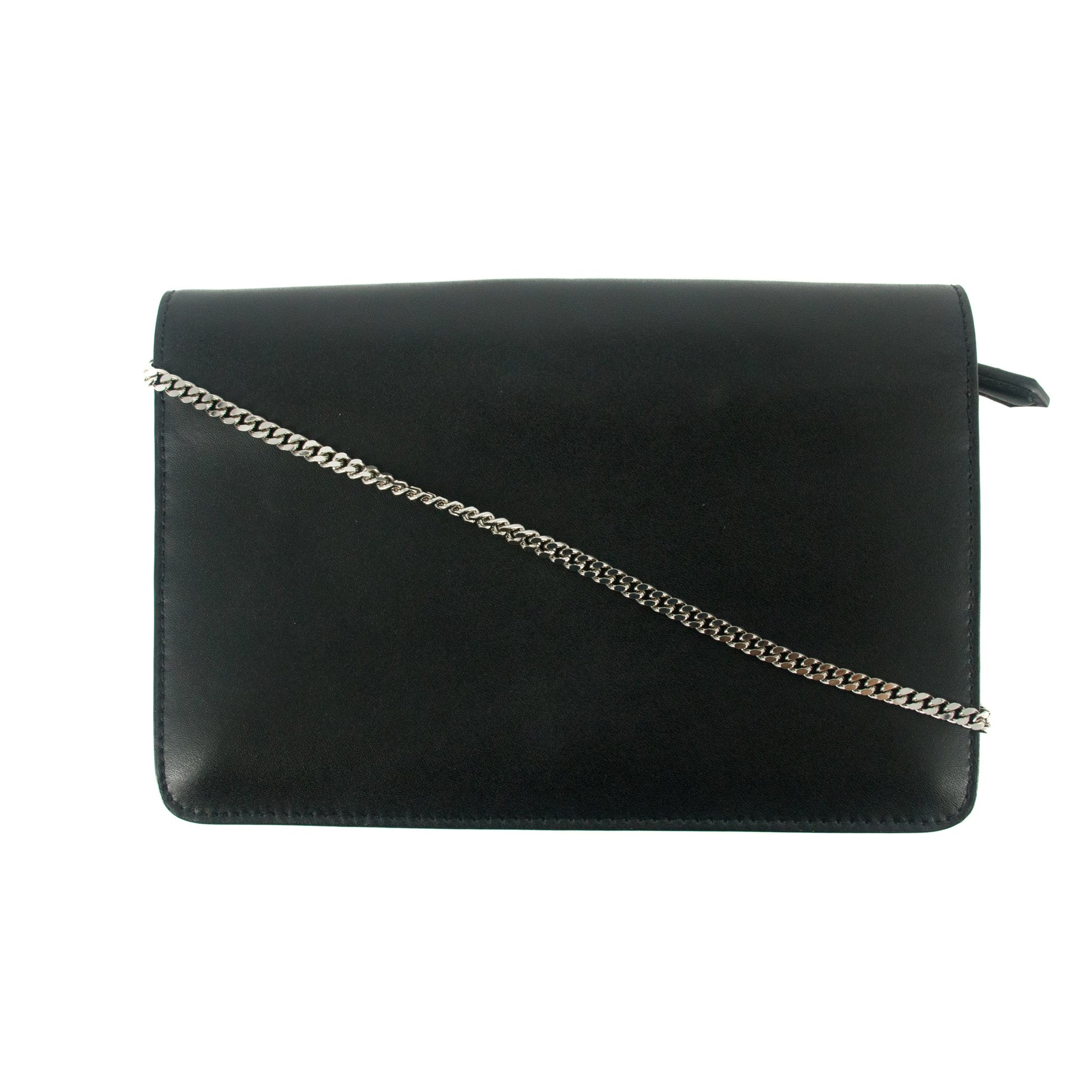 Fendi Chain Wallet Studs Leather Black Multicolor #9209