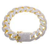 Cuban Bracelet 8mm 925 Sterling Silver CZ Cuban Link Bracelet Hip Hop