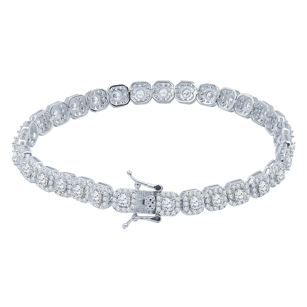 6MM Square Sterling Silver Tennis Bracelet For Women