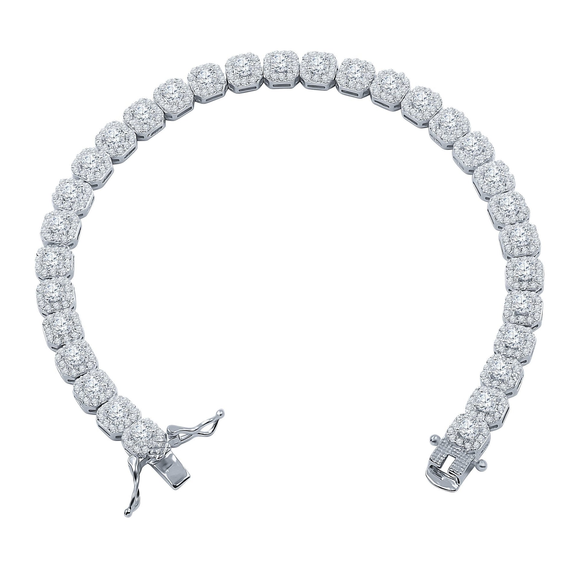 6MM Square Sterling Silver Tennis Bracelet For Women