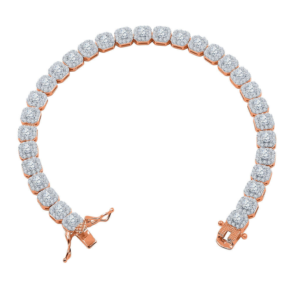 6MM Square Sterling Silver Tennis Bracelet For Women