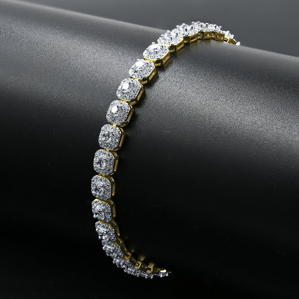 6MM Square Sterling Silver Tennis Bracelet For Women