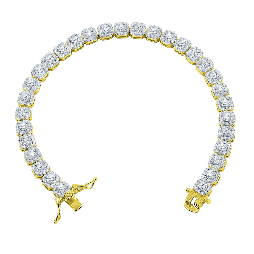 6MM Square Sterling Silver Tennis Bracelet For Women