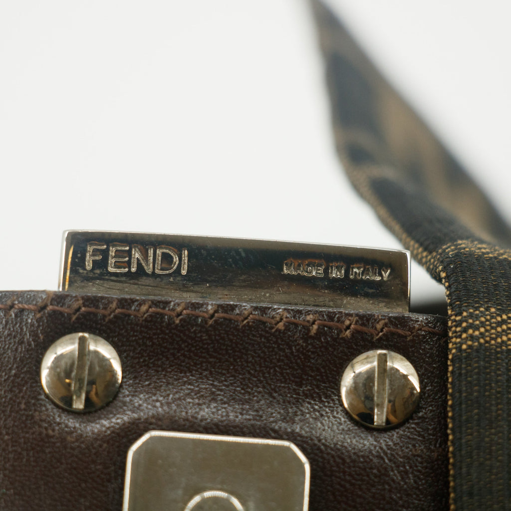 Fendi Brown Baguette Zucca Canvas Shoulder Bag #9217