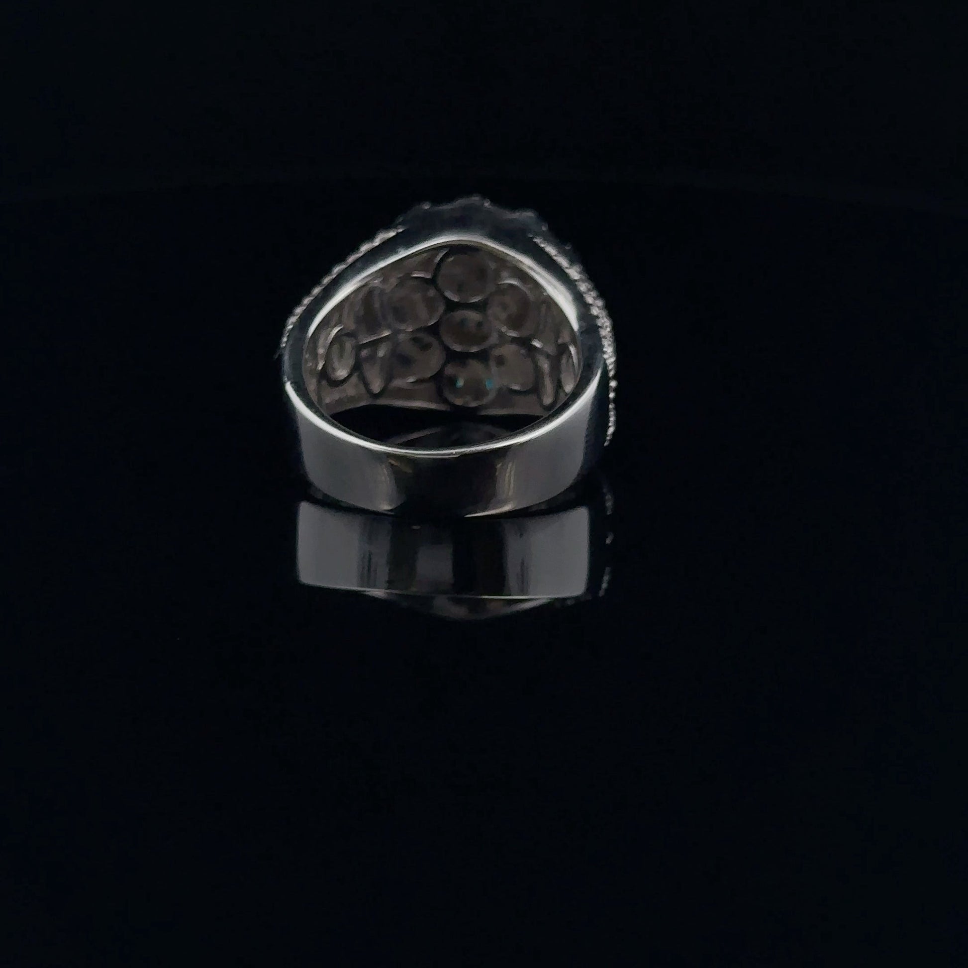 925 Sterling Silver Mens Iced Out CZ Signet Ring Pave Pro