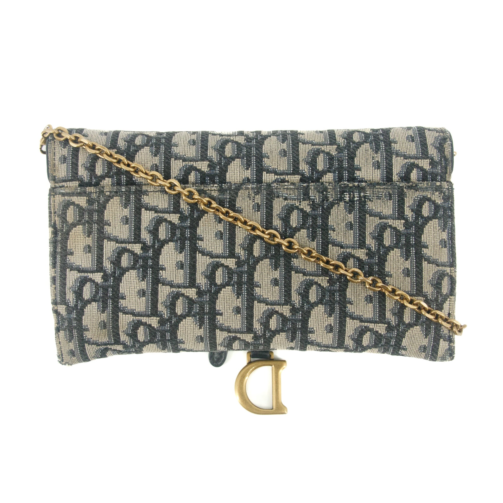 Christian Dior Saddle Navy Fabric 43-MA-0250 Shoulder Bag #9232