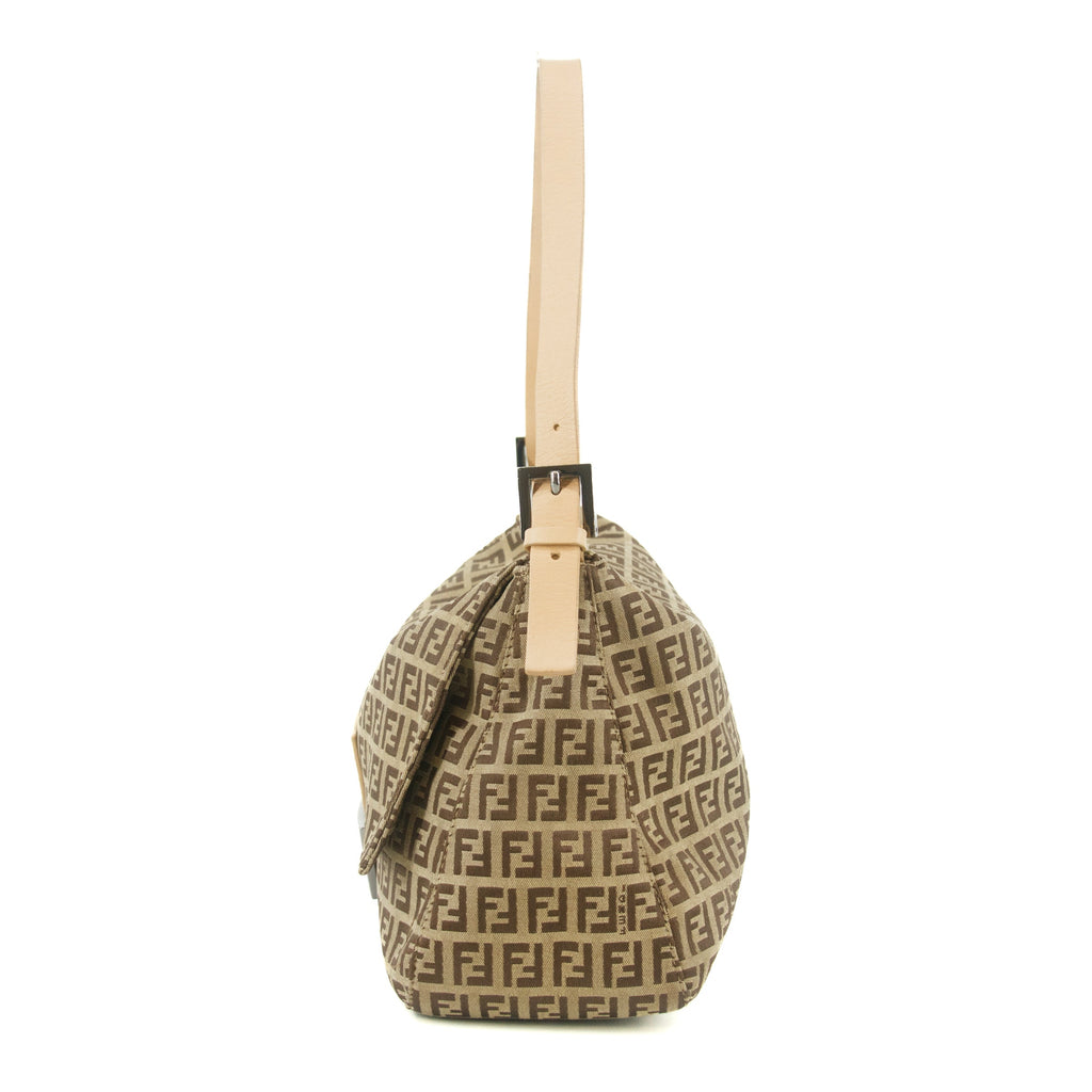 Fendi Zucchino Canvas Beige Shoulder Bag #9235