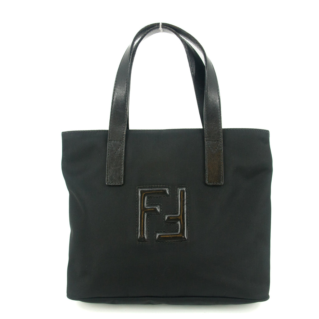 Fendi Black Nylon x Leather Shoulder Bag #9239