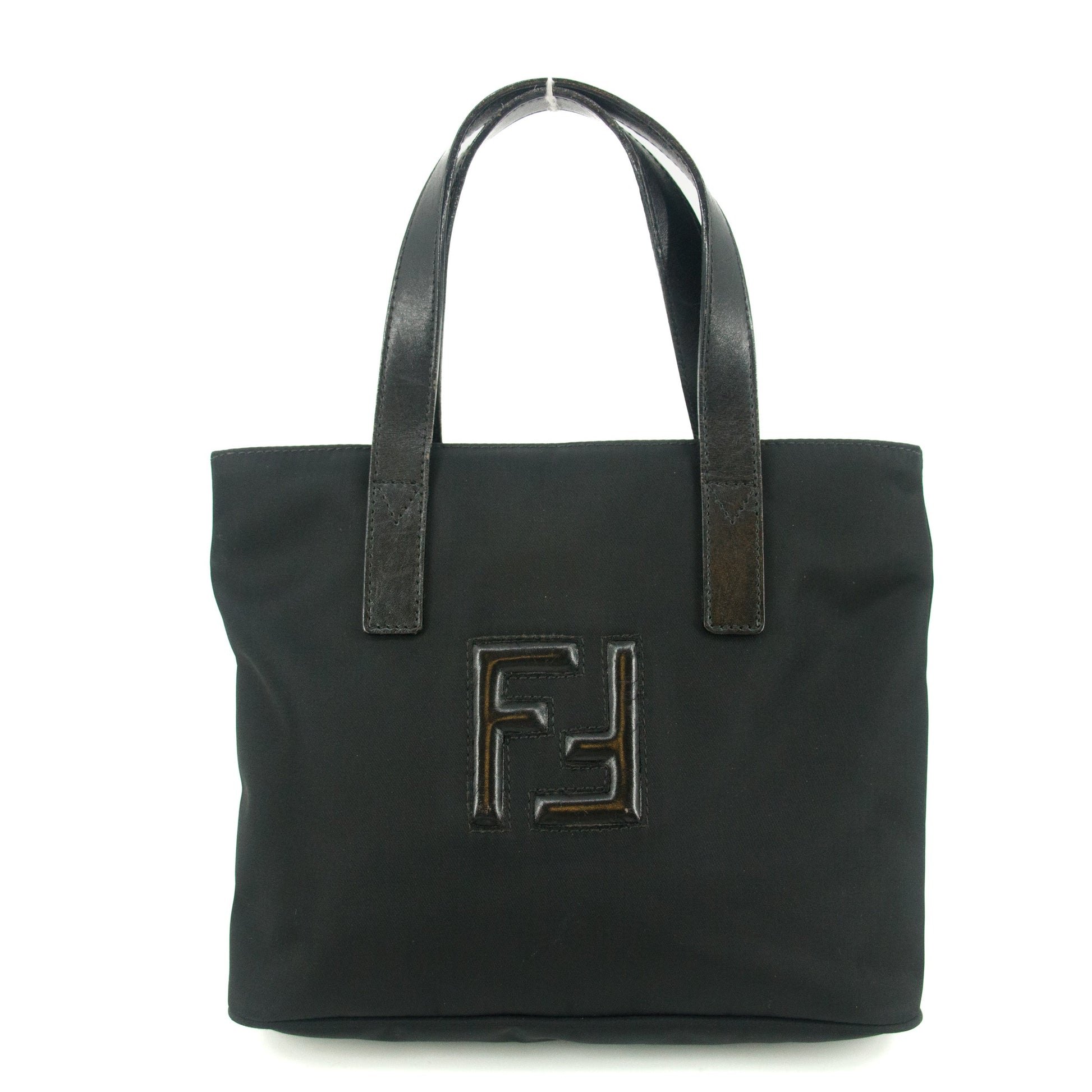 Fendi Black Nylon x Leather Shoulder Bag #9239