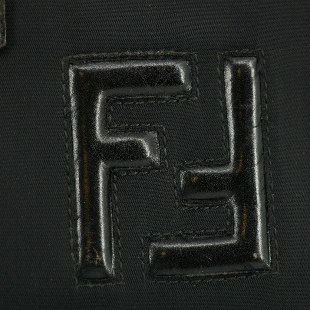 Fendi Black Nylon x Leather Shoulder Bag #9239