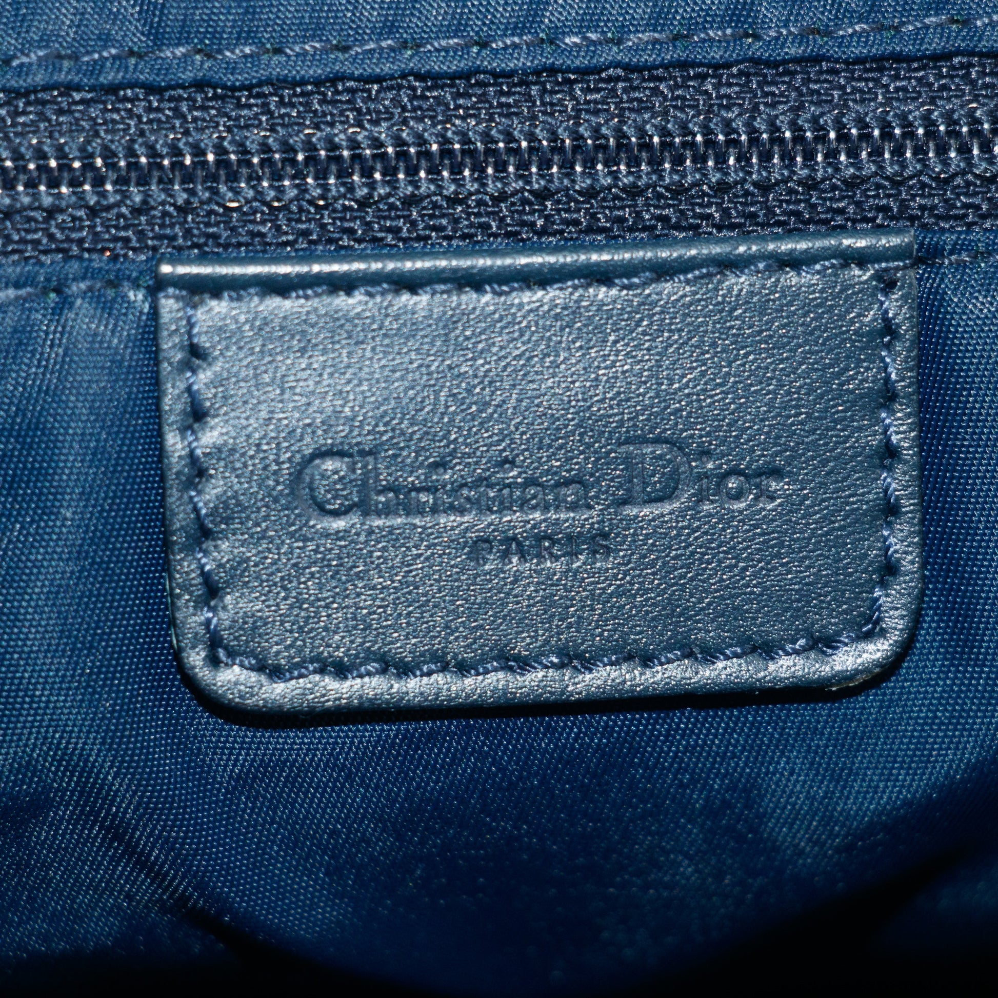 Christian Dior Blue Trotter Canvas Oblique Shoulder Bag #9241