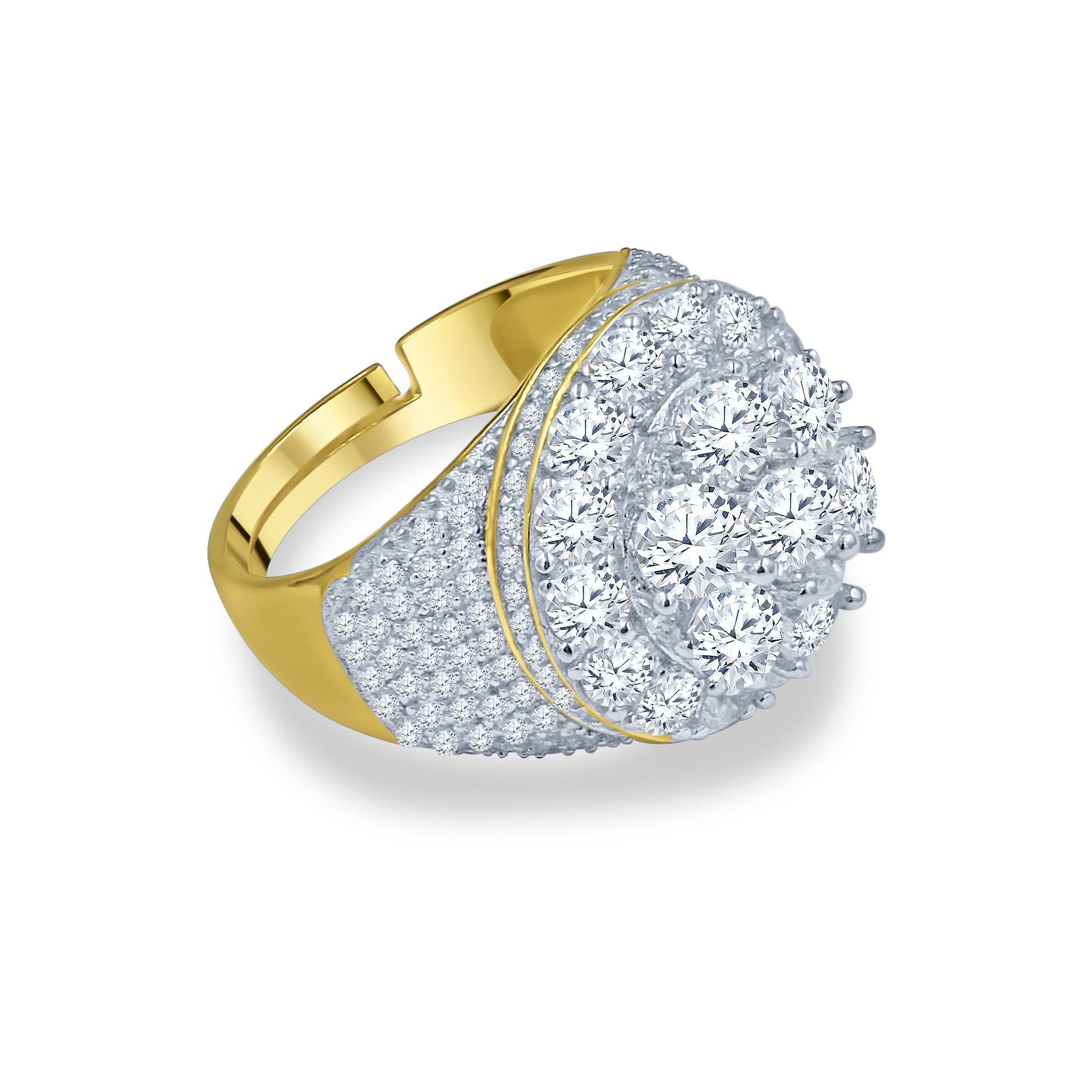 925 Sterling Silver Angelic Ring Micro-Pave AAA CZ Prong Set, Multiple Sizes
