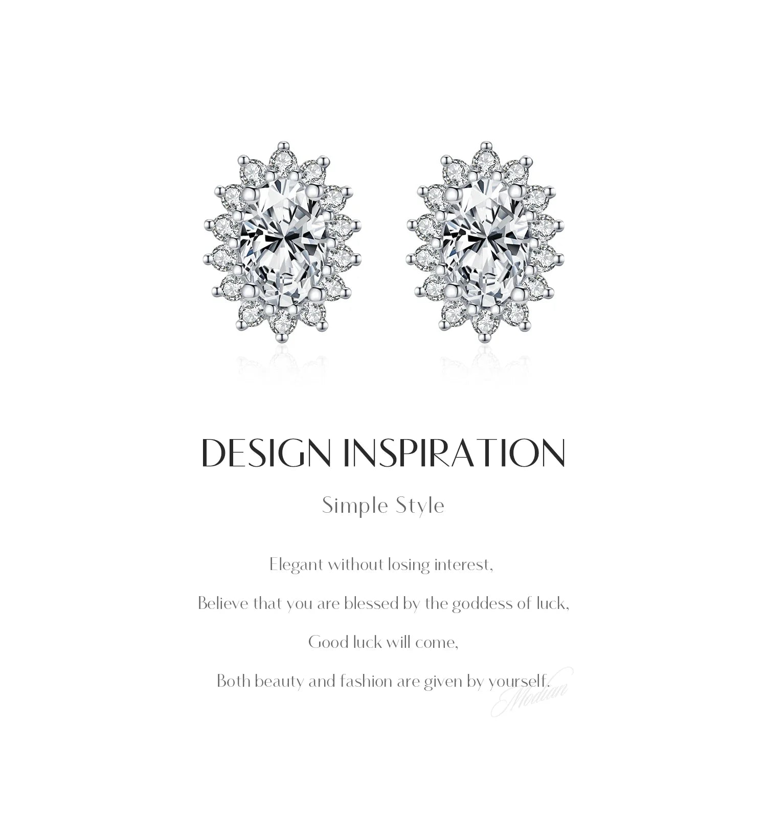 925 Sterling Silver Moissanite Halo Stud Earrings Bridal Wedding Engagement