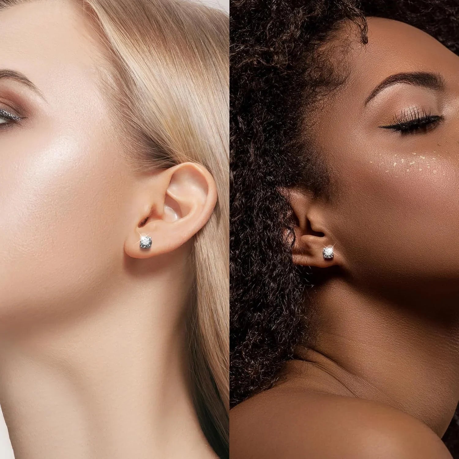 925 Sterling Silver Moissanite Stud Earrings VVS1 Lab Diamond Gift Unisex Party