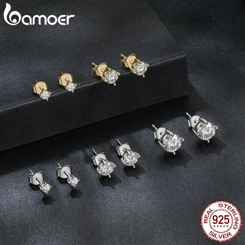 925 Sterling Silver Moissanite Stud Earrings VVS1 Lab Diamond Gift Unisex Party