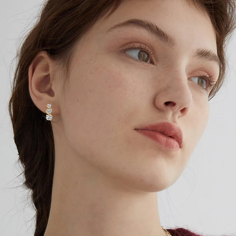 925 Sterling Silver Moissanite Twisted Stud Earrings Couples Personalized