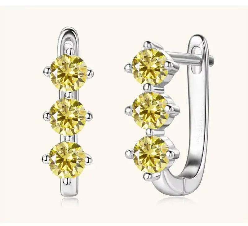 925 Sterling Silver Moissanite Hoop Earrings.1ct 6D For Women Valentine Gift