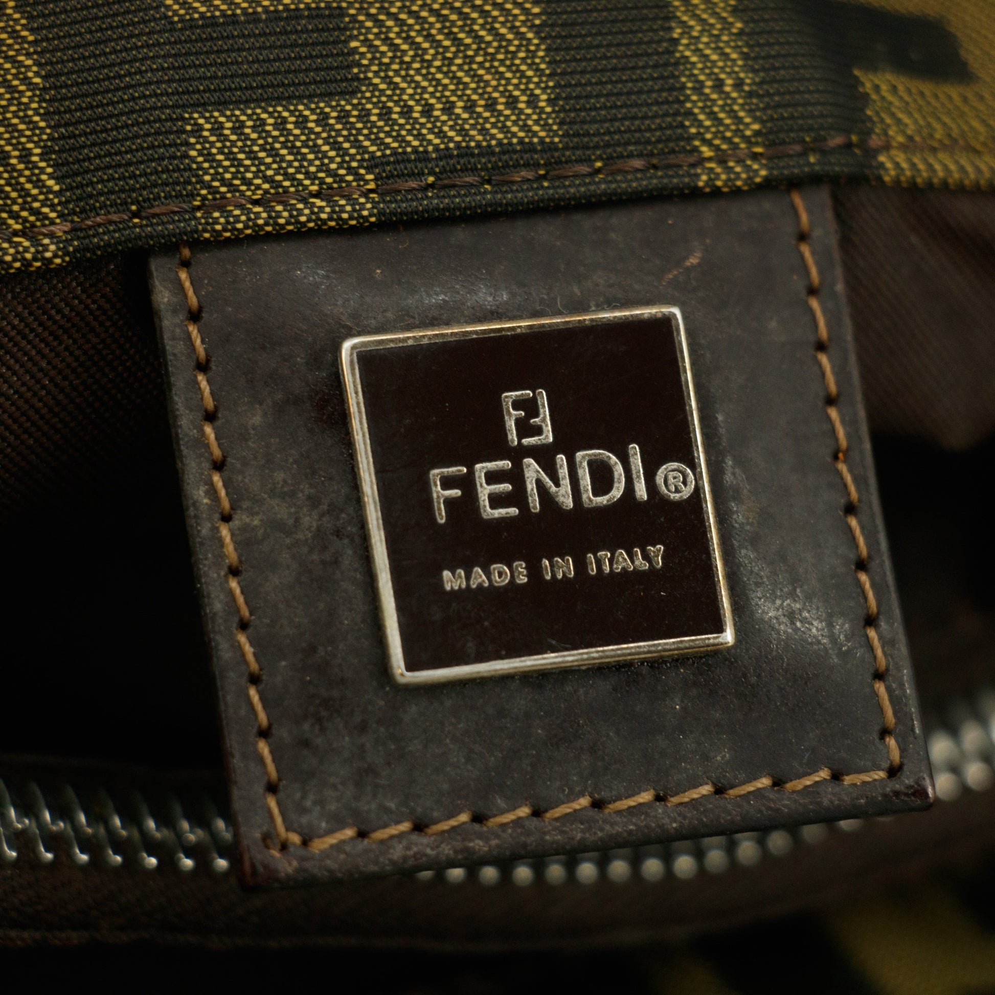 Fendi Zucca Mamma Brown Shoulder Bag Canvas #9289