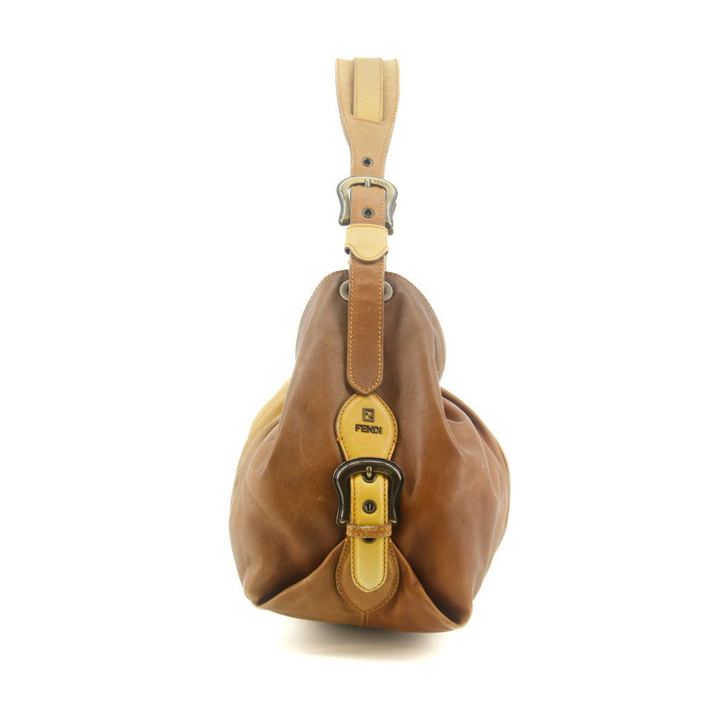 Fendi Gradient Leather Orange Vintage Shoulder Bag #9307