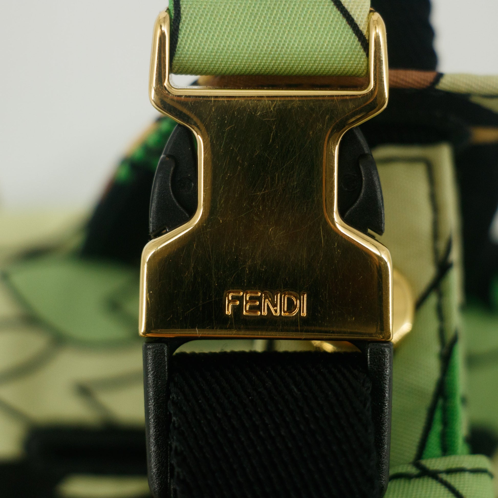 Fendi Vintage Convertible Uette Green Baguette Belt Bag #9314