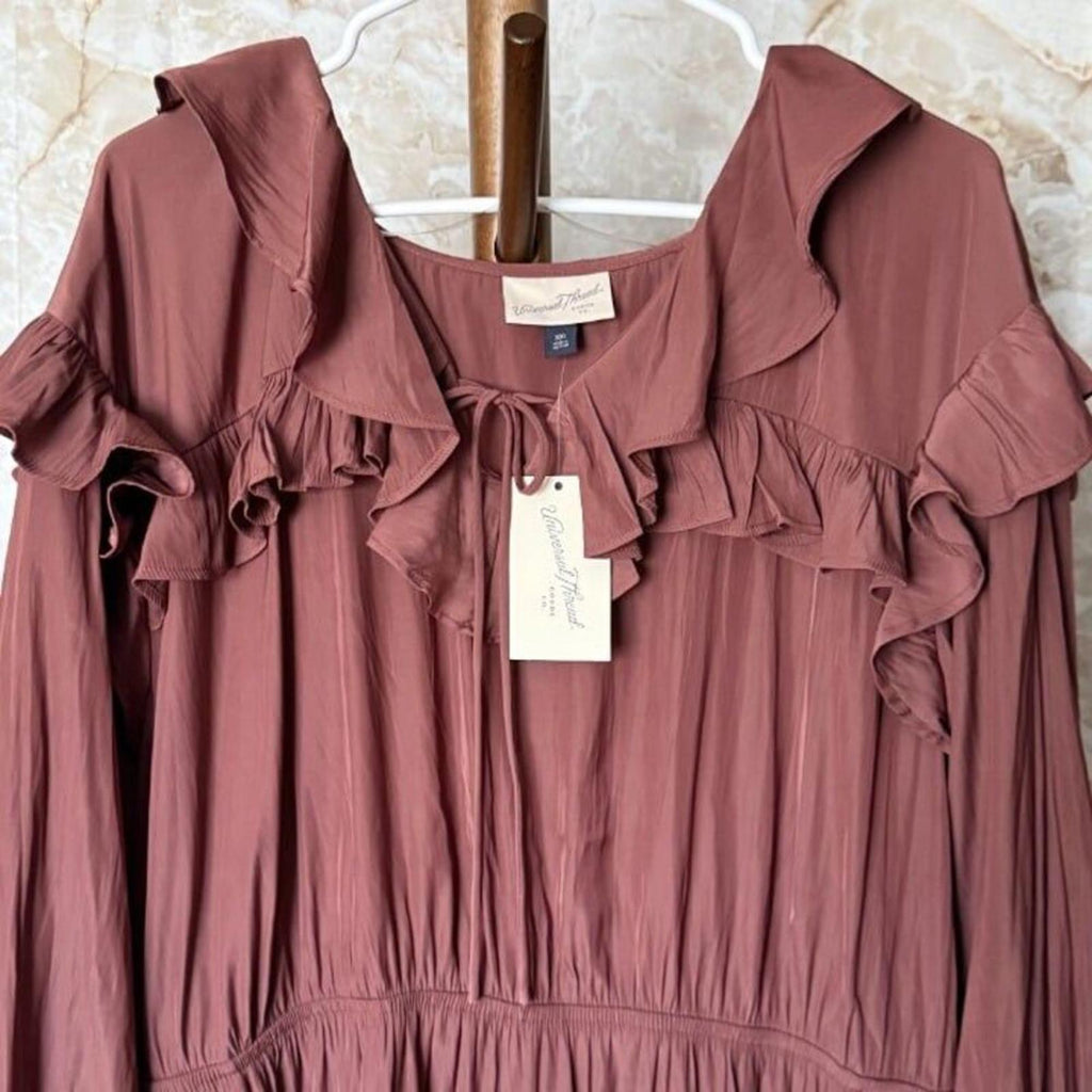 Universal Thread Maxi Dress Long Sleeve Ruffle Maxi A-Line Dress