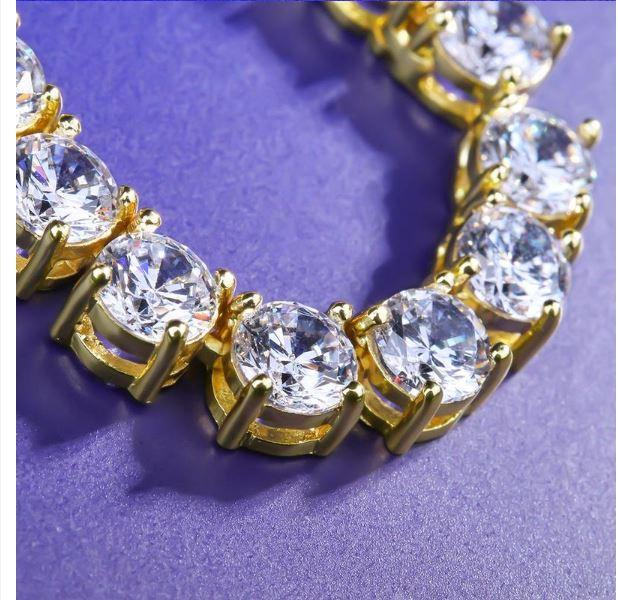 4mm One Row Tennis Chain Necklace Prong Set Cubic Zirconia