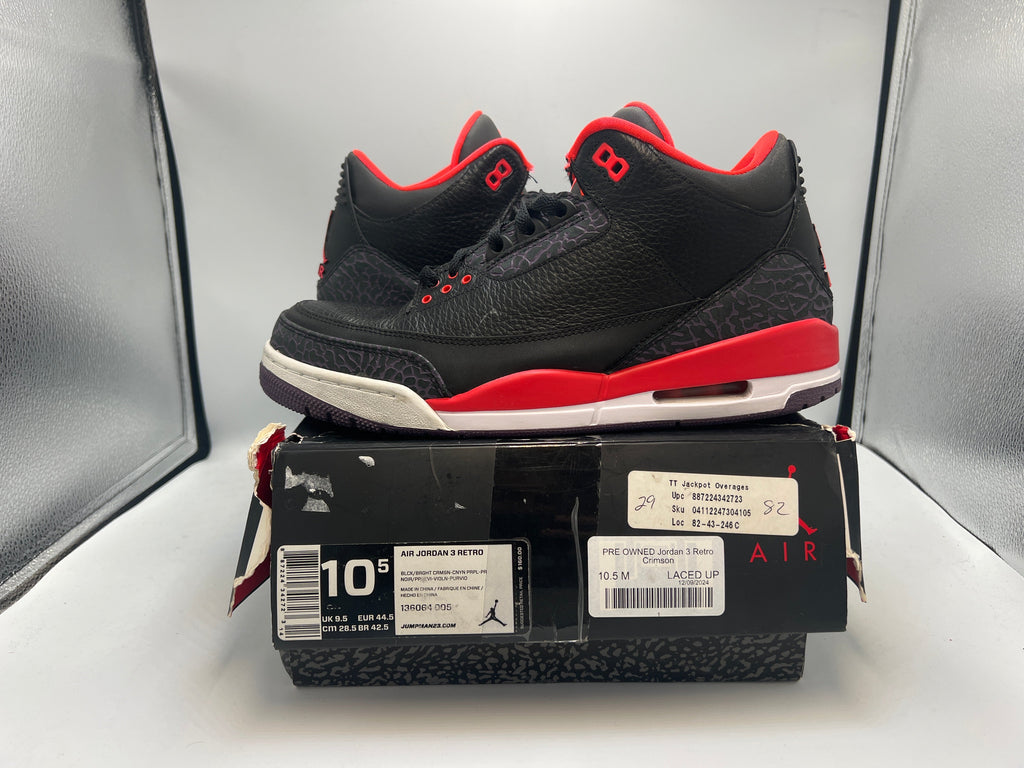 PRE OWNED Jordan 3 Retro Crimson