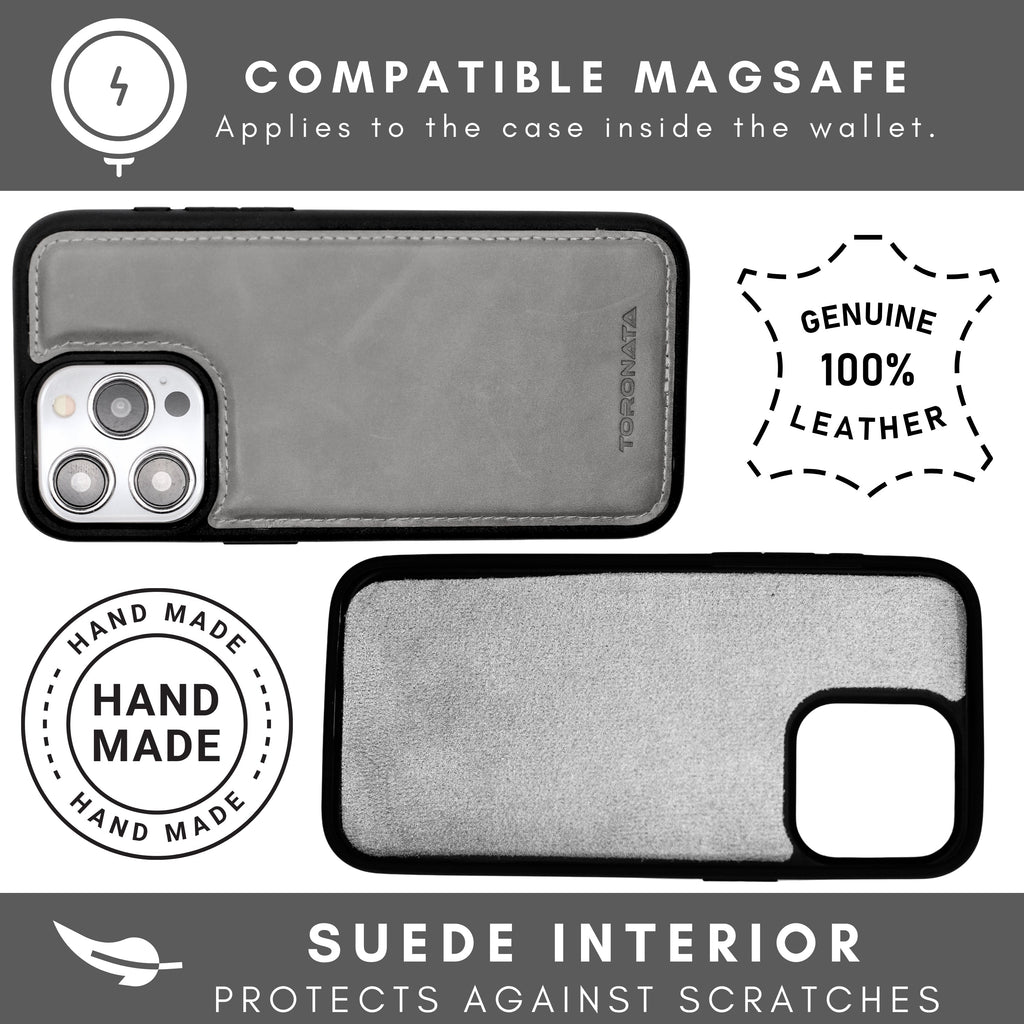 Vegas Premium Leather iPhone 15 Pro Wallet Case with MagSafe | Detachable RFID Blocking Luxury Wallet