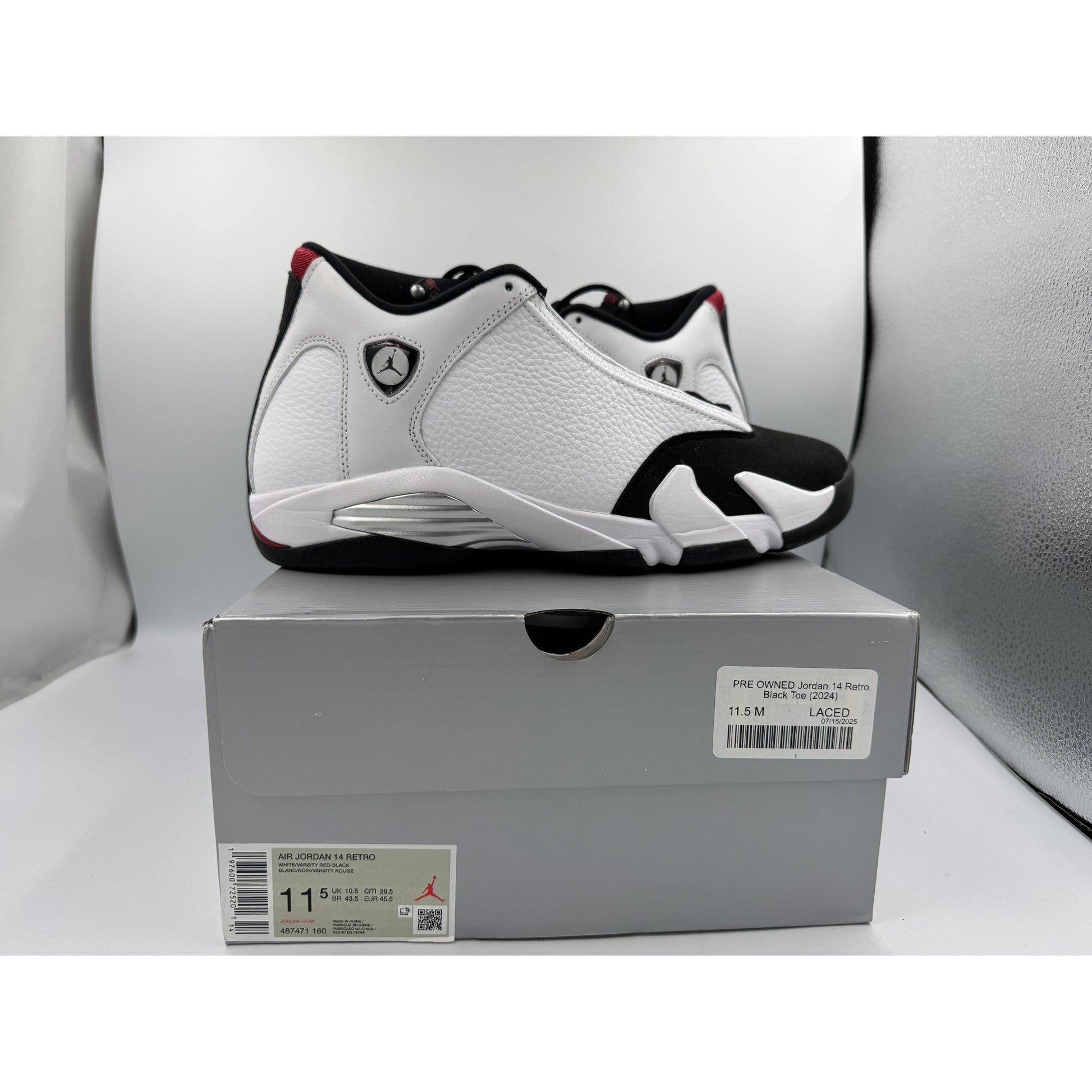 PRE OWNED Jordan 14 Retro Black Toe (2024)