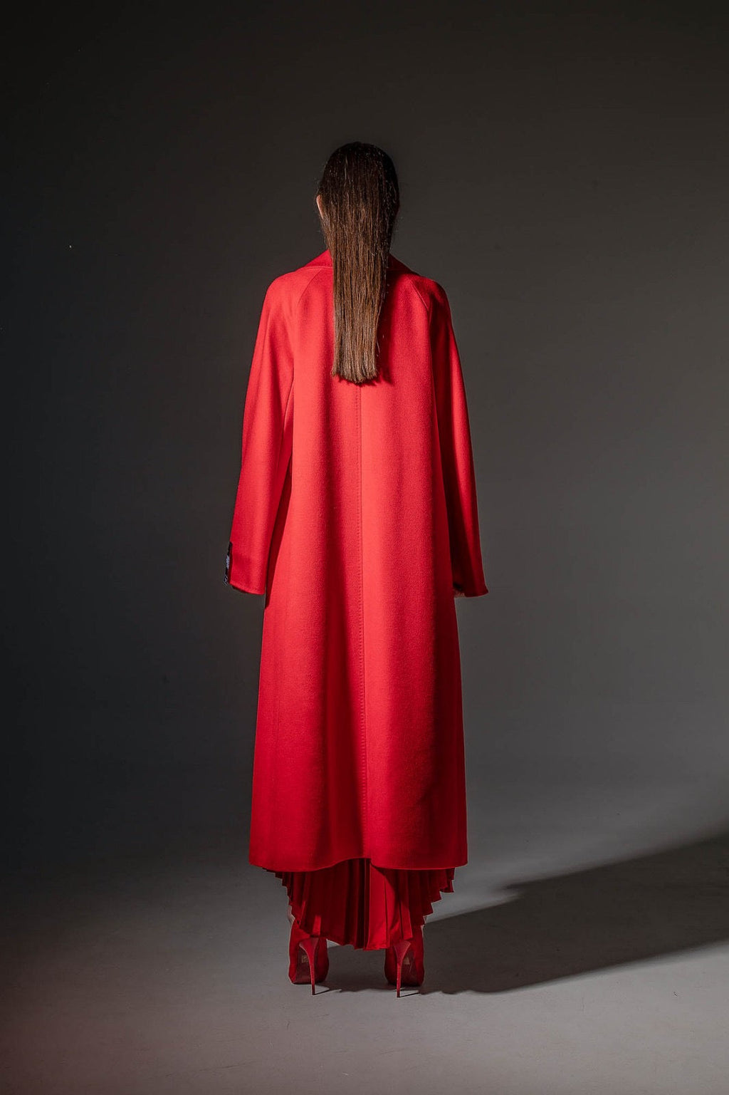 Chester Premium  Wool Cashmere Coat in Sicily Red