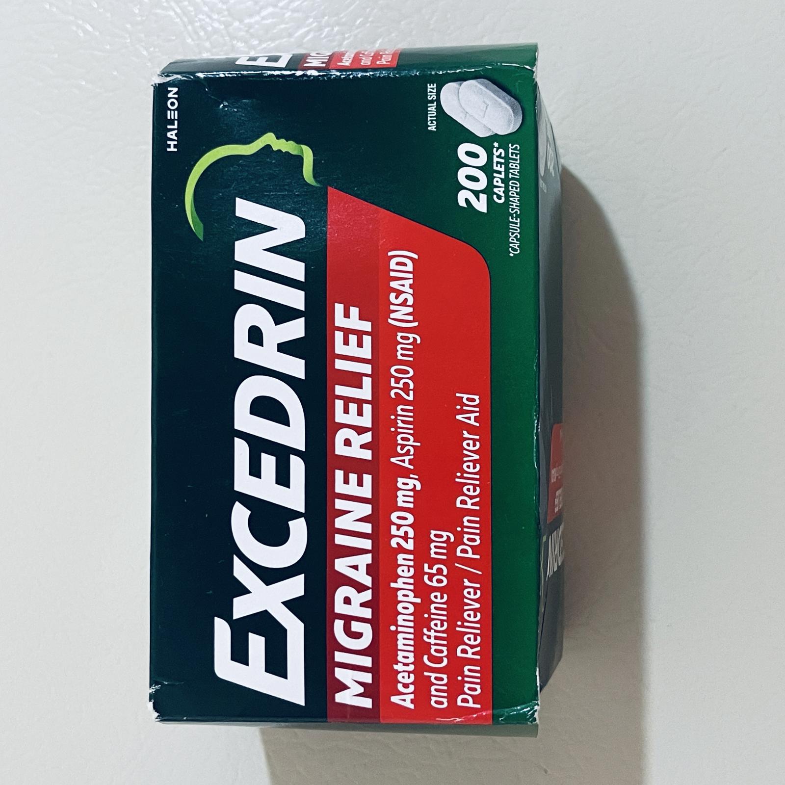 Excedrin Migraine Relief Pain Reliever Aid 200 Caplets EXP 6/2028