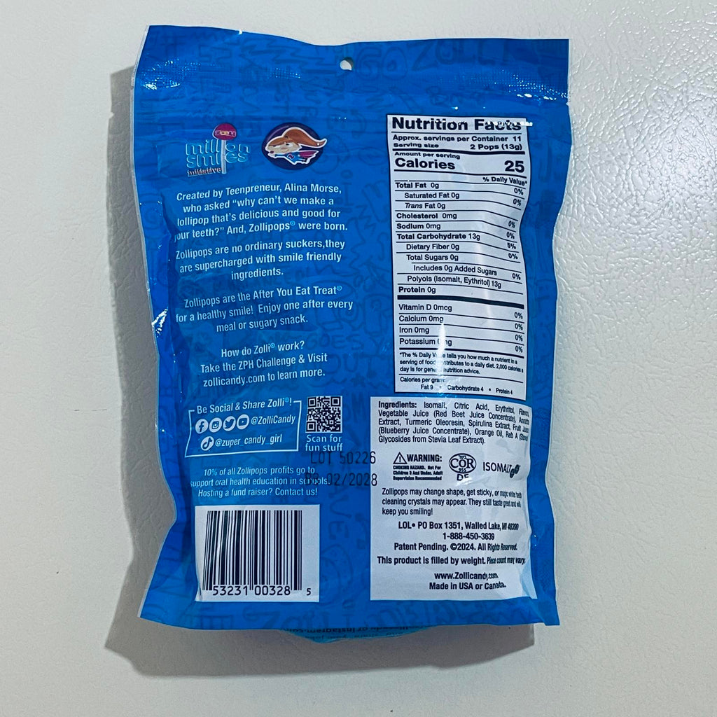 Zolli Pops The Clean Teeth Pops, 5.2 oz Pkg EXP 2/2028