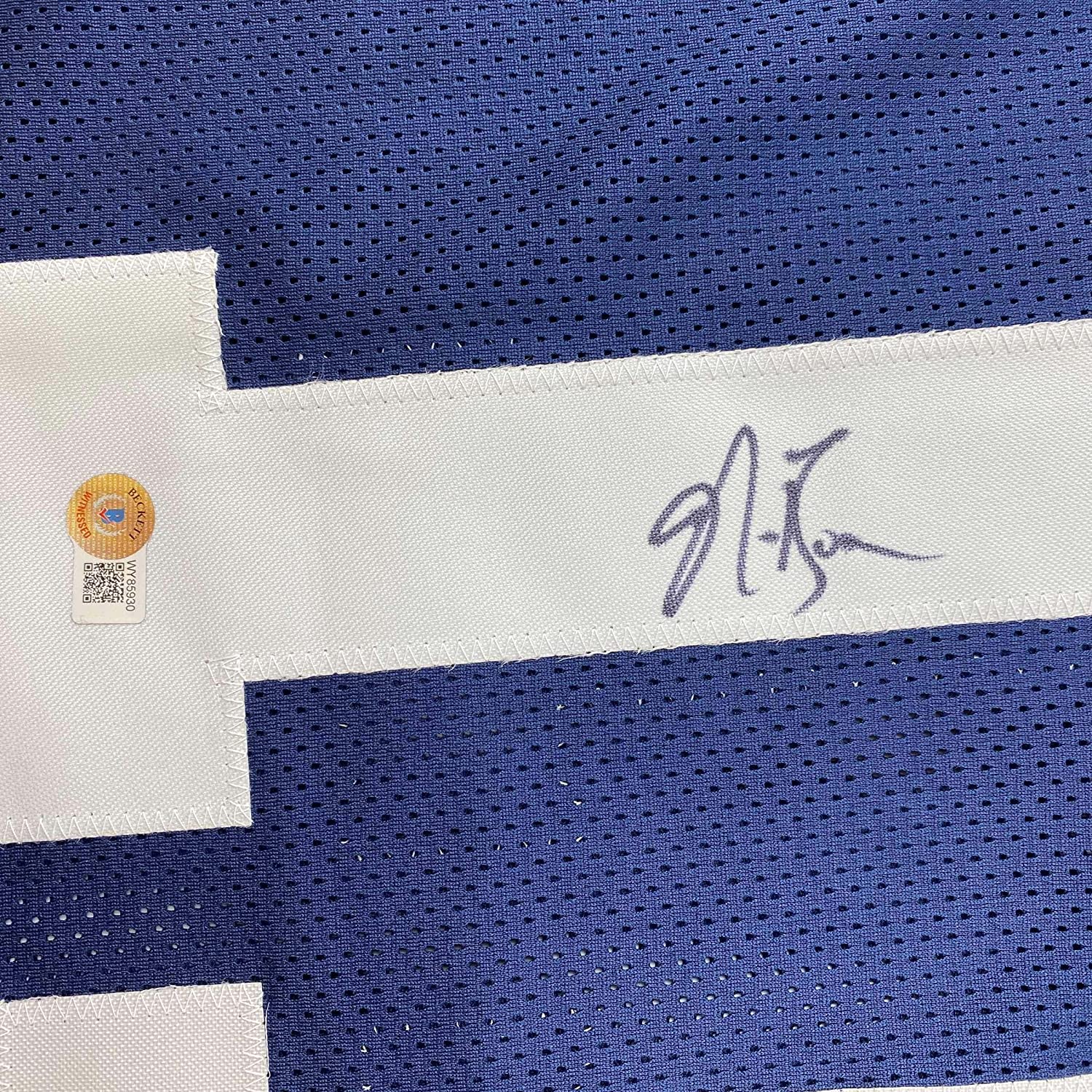 Framed Autographed/Signed NaVorro Bowman 35x39 Penn State Blue College Football Jersey Beckett BAS COA