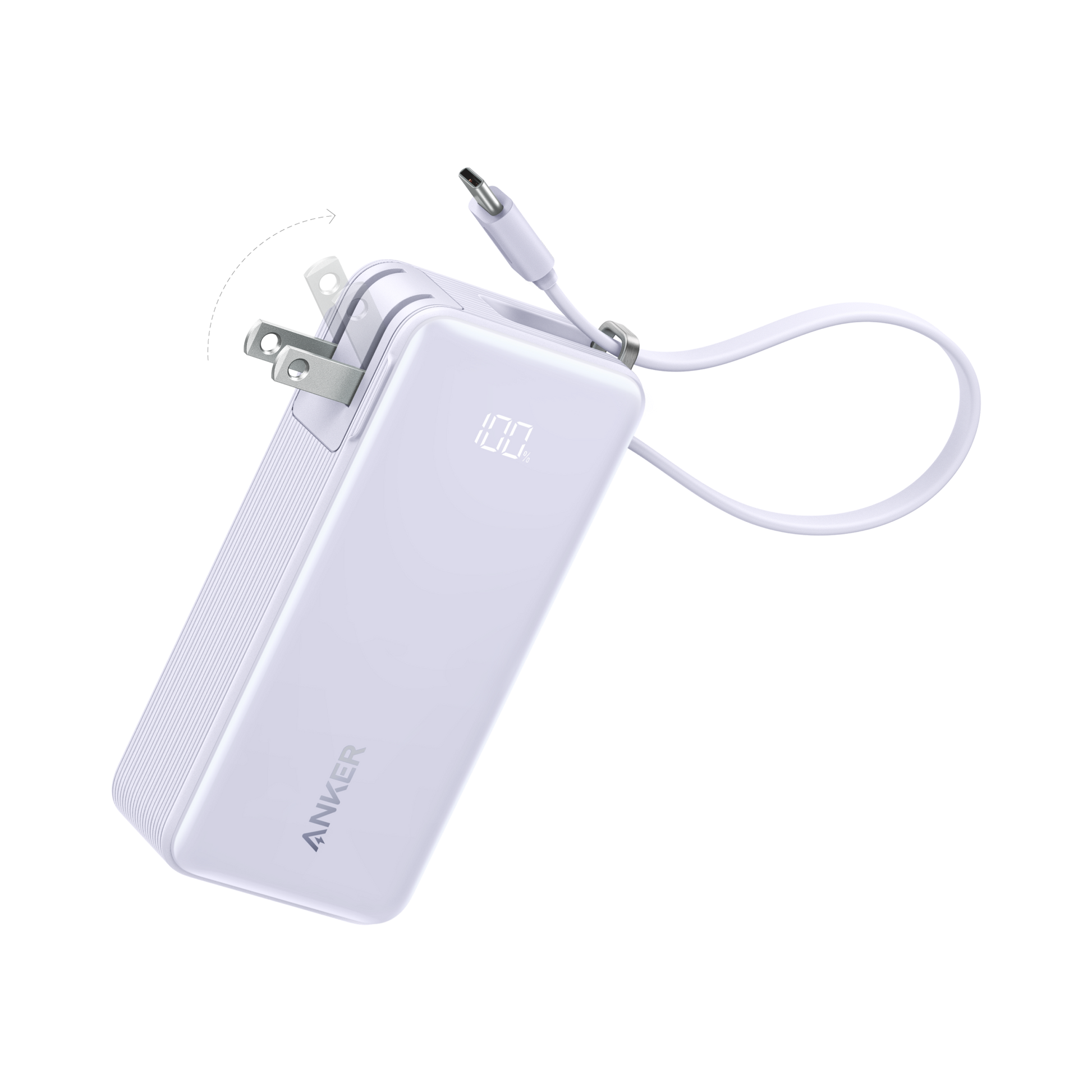 Anker Power Bank (10K, Fusion, Built-In Cable)