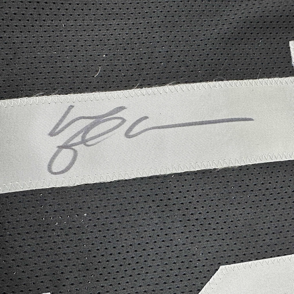 Framed Autographed/Signed Michael Crabtree 35x39 Oakland Raiders Black Football Jersey JSA COA