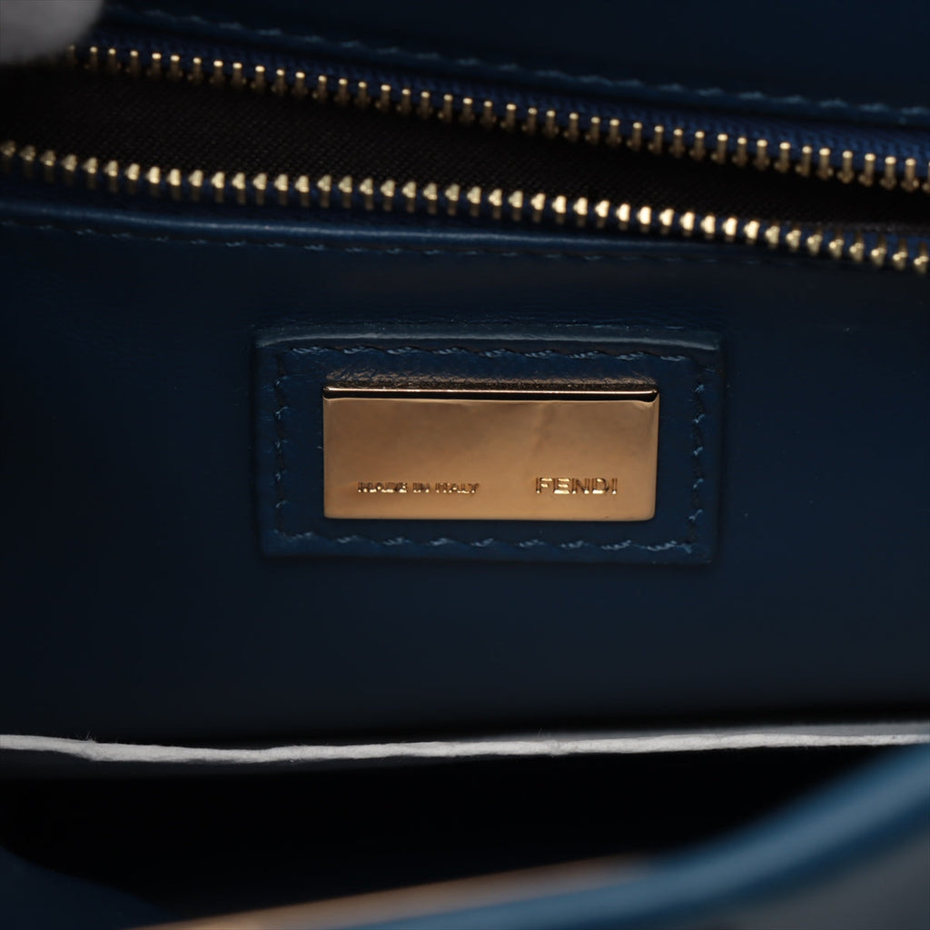 Fendi Mini Peek-a-boo Leather 2 Way Handbag Blue 8BN244 -#2501